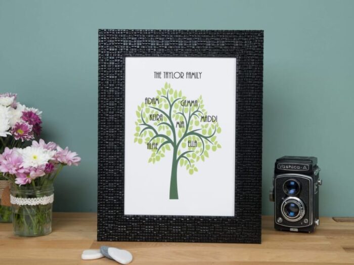 Personalised family tree print