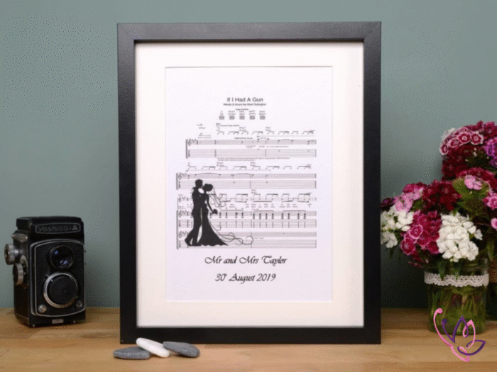 first dance wedding song framed gift black