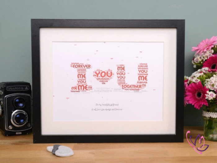 i heart you frame black