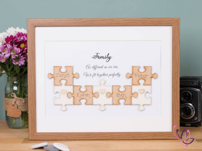 jigsaw family frame wooden
