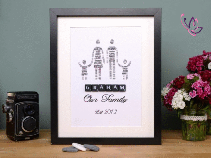 our family frame black