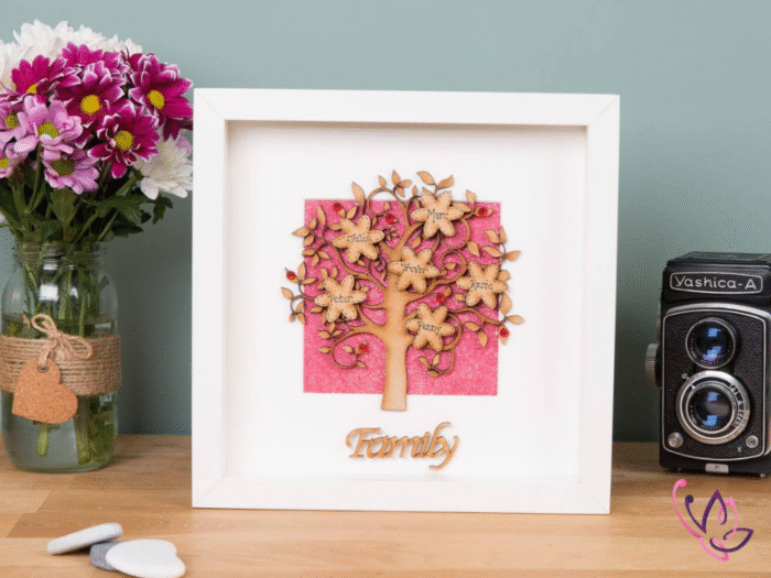 personalised family tree gift white