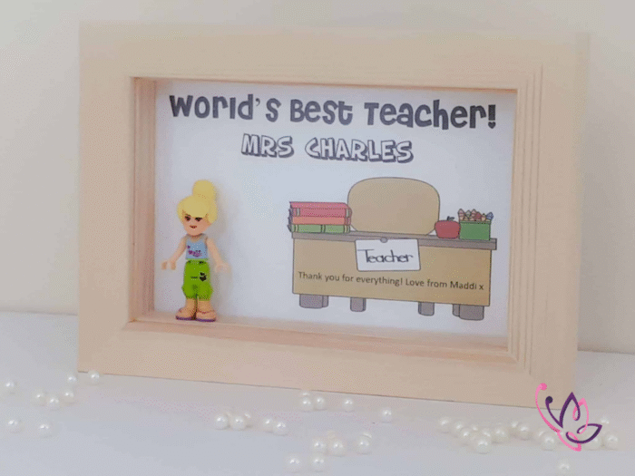 personalised teacher girl lego frame 6