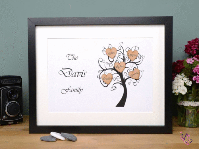 printed family frame black