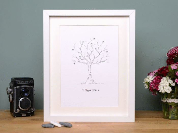 simple i love you tree white