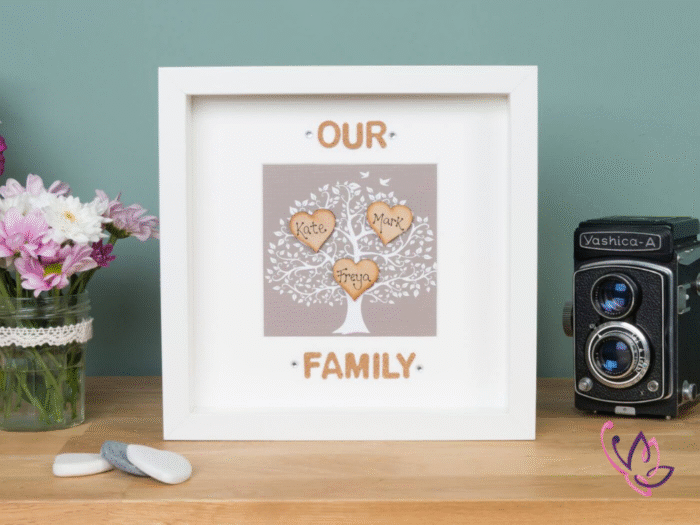 unique family tree frame white