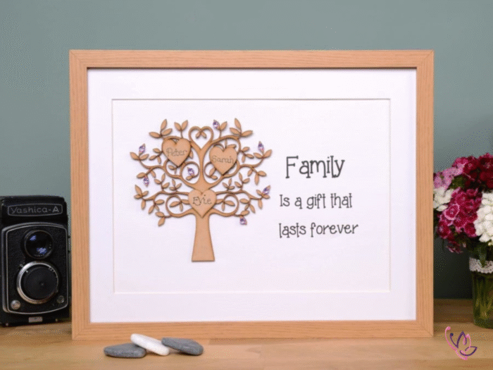 unique family tree wooden frame