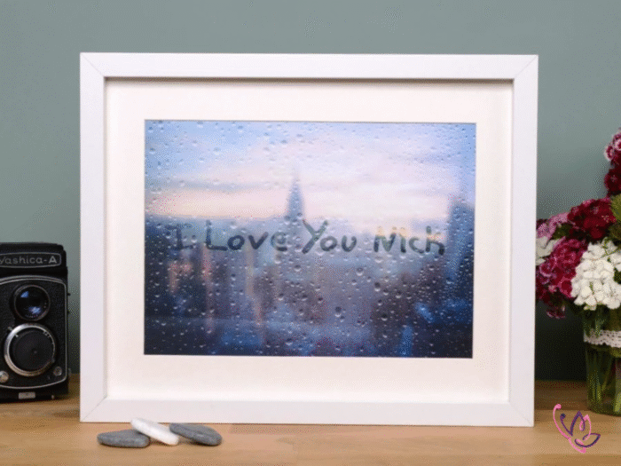 writing on a window white frame