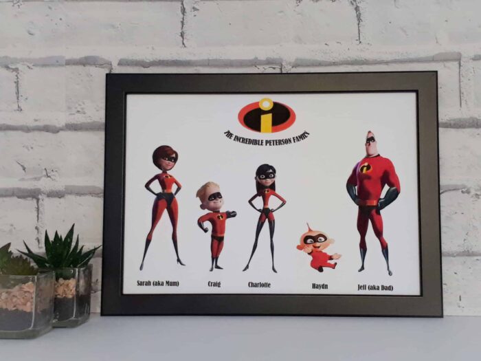 The Incredibles printed family frame