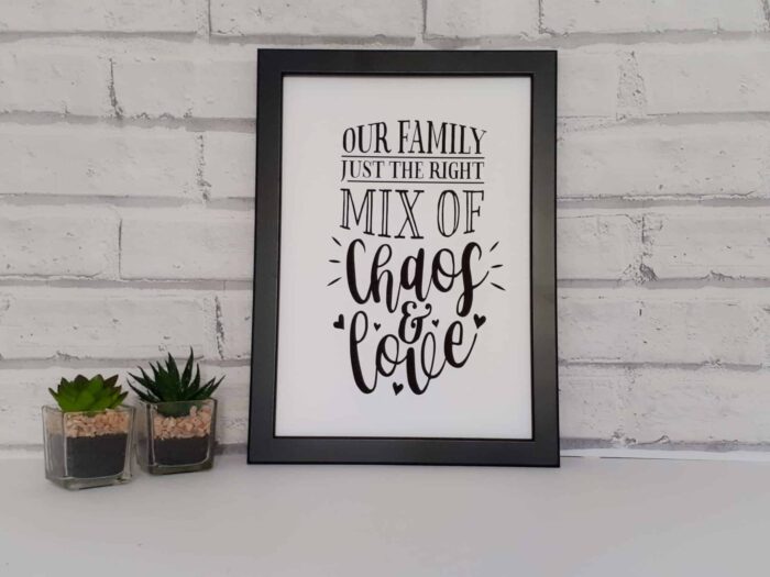 Our family just the right mix gift frame