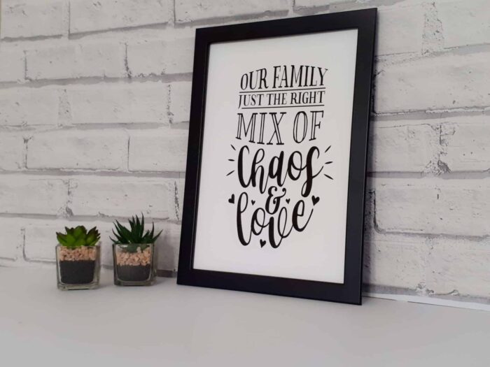 Our family just the right mix gift frame
