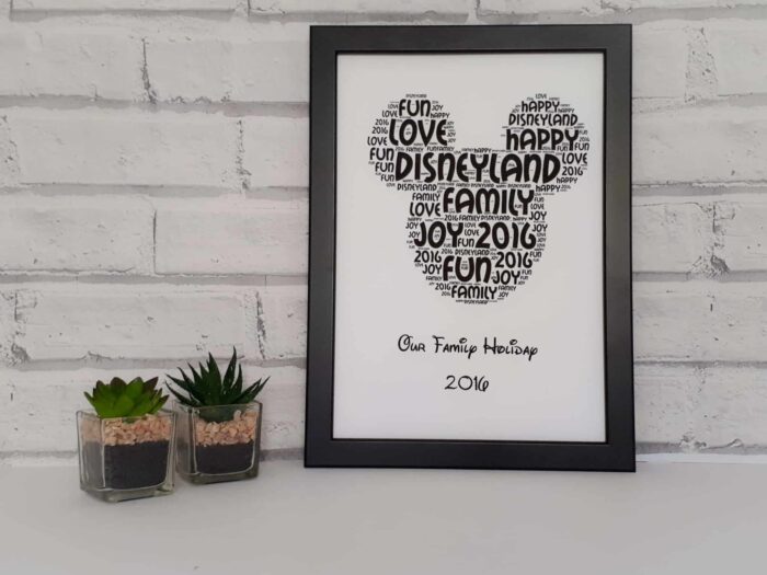 Mickey mouse word art frame