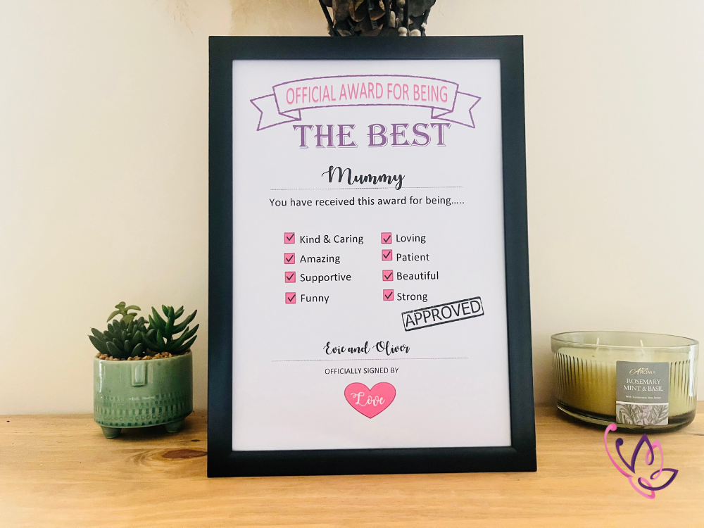 You are the best certificate (for her) 3 certificate for her black
