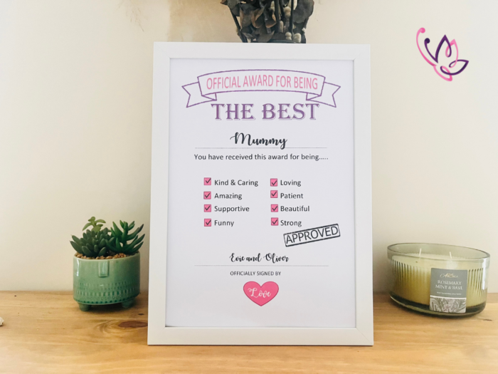 certificate for her white
