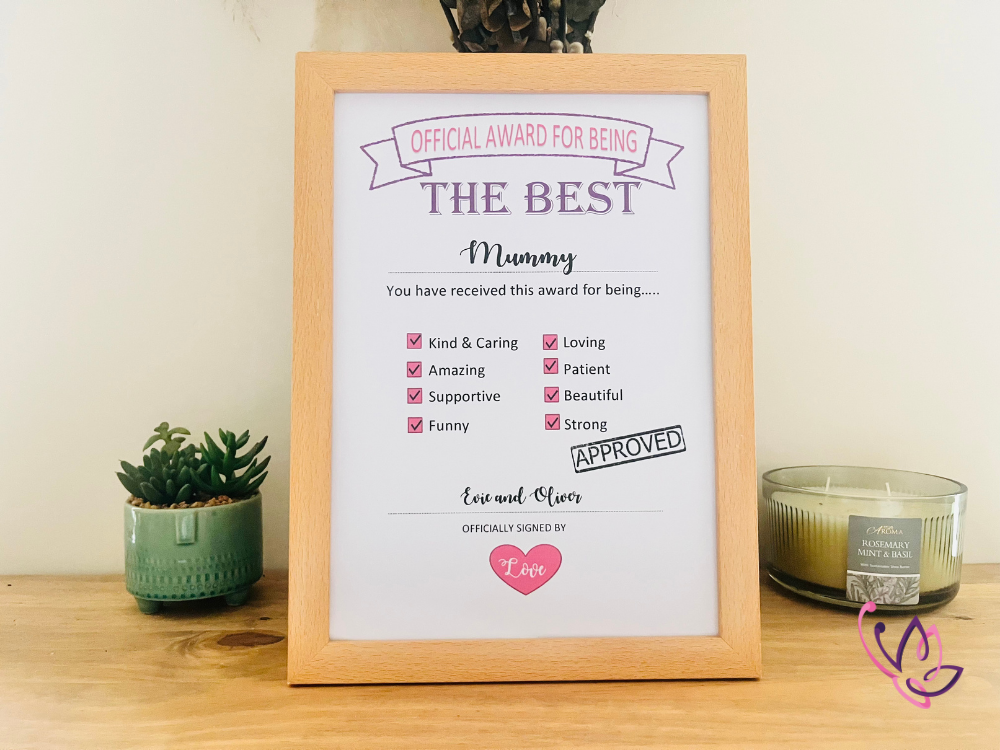 You are the best certificate (for her) 2 certificate for her wooden