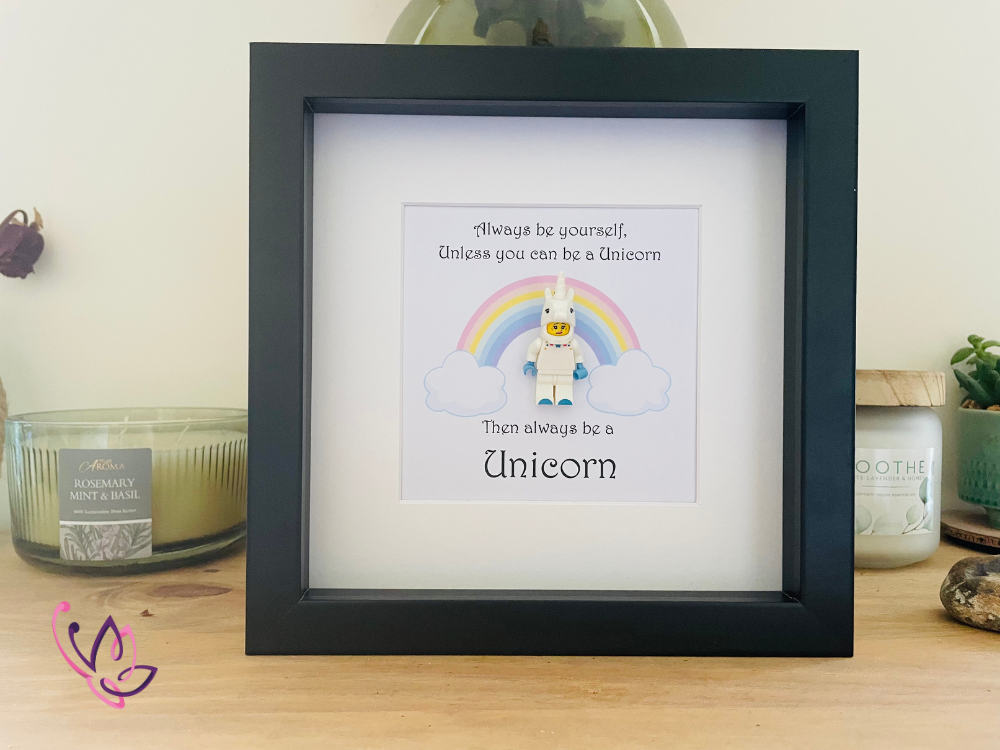 Lego Unicorn gift frame 1 unicorn black