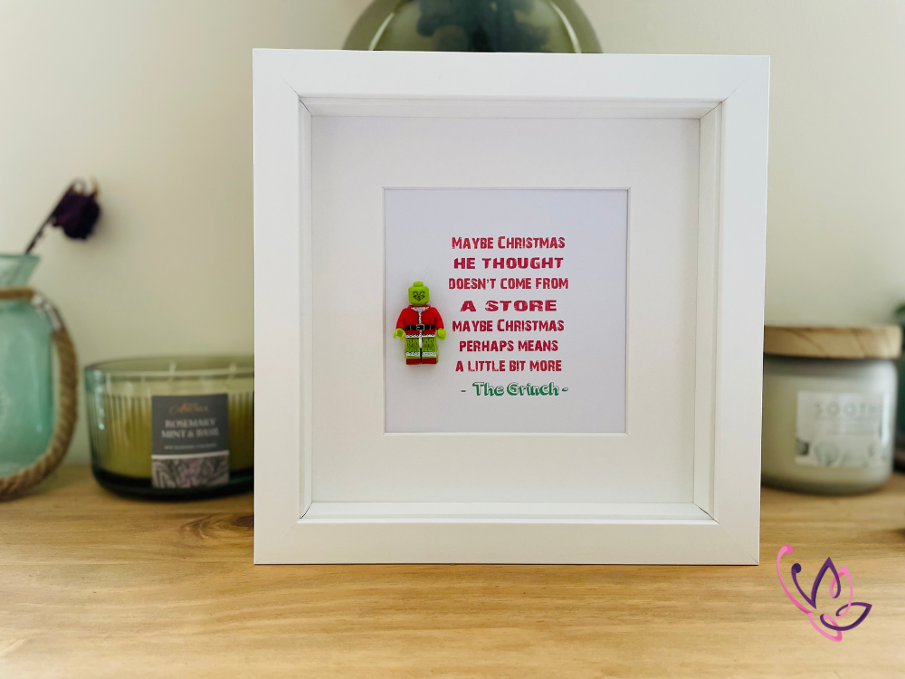 Lego Grinch gift frame 3 lego grinch frame white