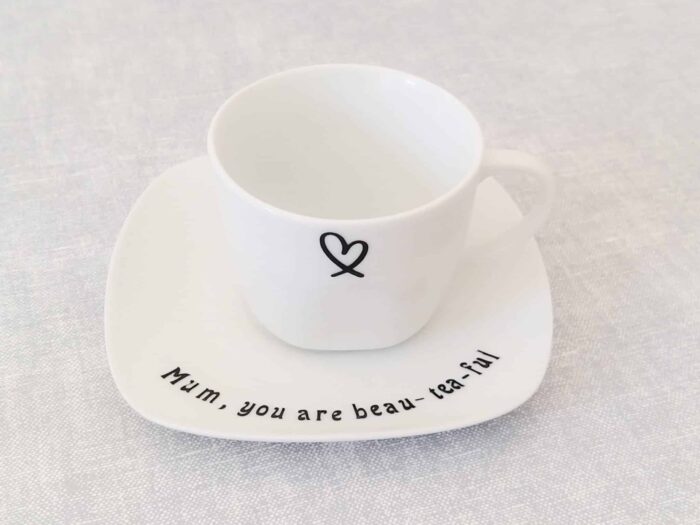 beau-tea-ful tea cup and saucer