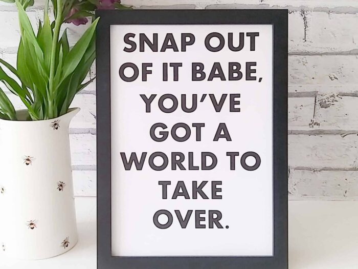 Snap out of it babe gift print