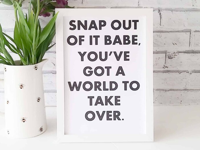 Snap out of it babe gift print