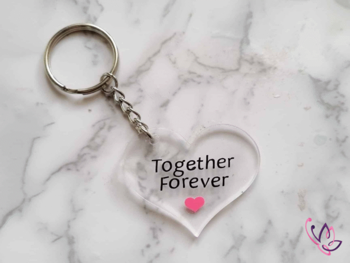 together forever heart keyring