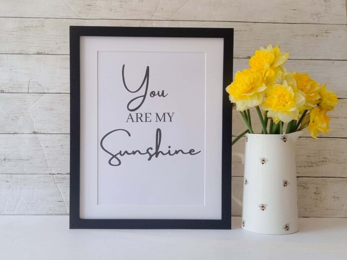 you are my sunshine framed print