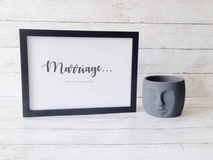 funny marriage gift frame