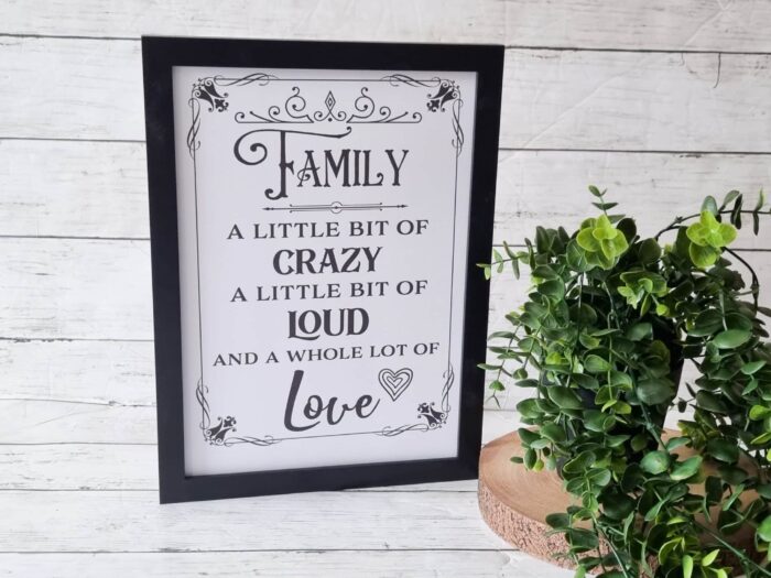 Family a little bit of crazy gift print
