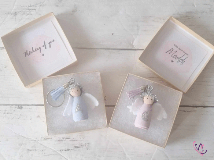 personalised angel keyring