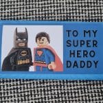 Personalised Lego superhero chocolate bar