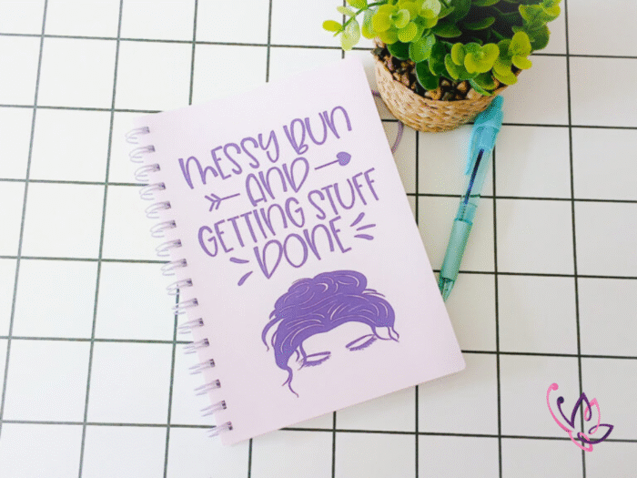 messy bun notebook