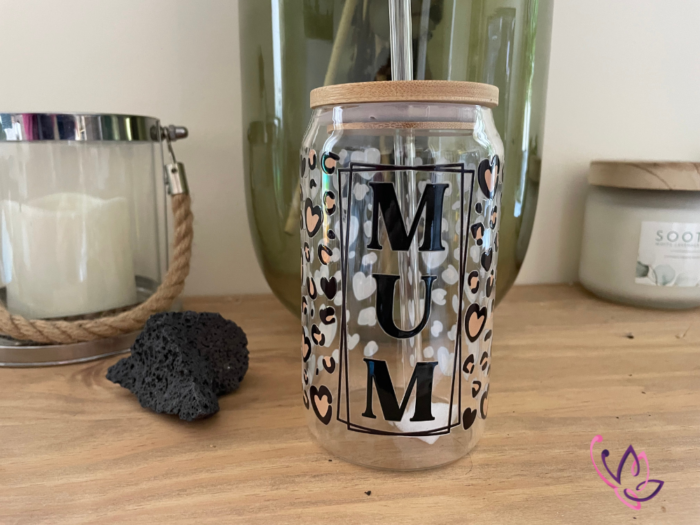 Leopard Print Glass Mum Tumbler