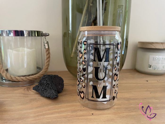 Leopard Print Glass Mum Tumbler